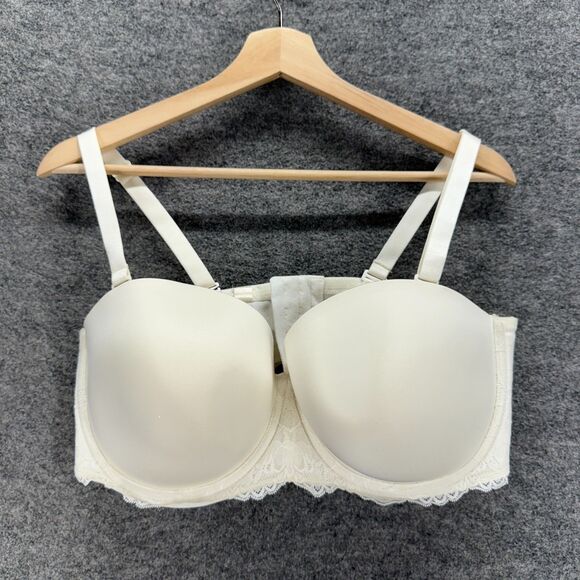 Torrid Bralette Bra Women 42DD White Push Up Underwired Opaque Floral Lace - Picture 1 of 5